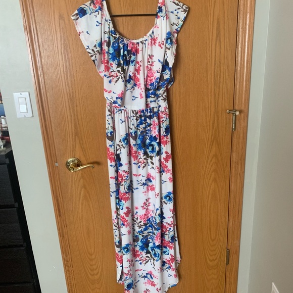 Blue and Pink Floral Maxi Dress - S - Picture 2 of 4